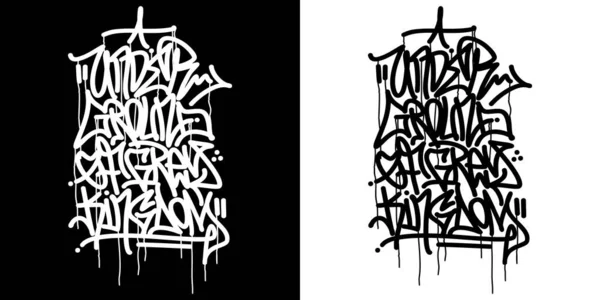 Soyut Hip Hop Hand Graffiti Vektör İllüstrasyonu Yazdı