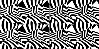 Göz kamaştırıcı Kamuflaj Siyah ve Beyaz Kusursuz Soyut Desen Vektör İllüstrasyonu