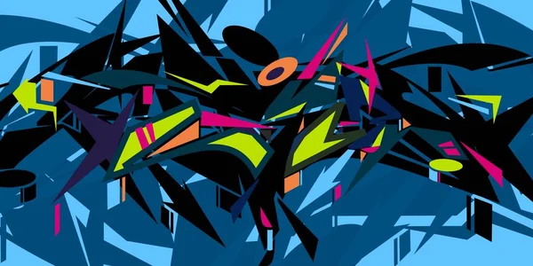 Graffiti Abstrakter Hintergrund mit geometrischen Formen Vektor-Illustration — Stockvektor