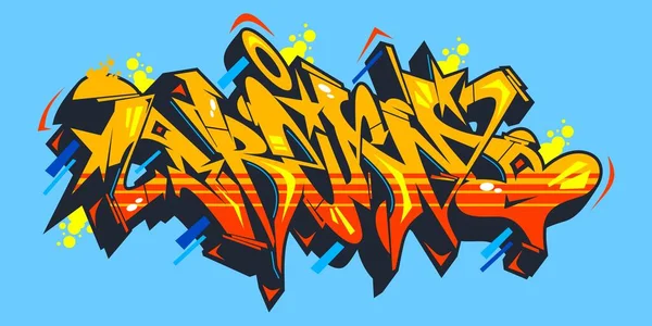 Palavras Abstrato Dream Graffiti Style Font Lettering Vector Illustration —  Vetores de Stock