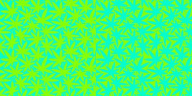 Kenevir yapraklı, soyut, pürüzsüz yeşil desen. Vektör İllüstrasyonu.