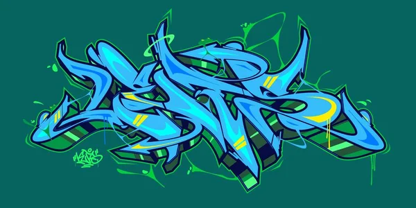 Abstract Word Lets Graffiti Style Betűtípus Lettering Vector Illustration — Stock Vector