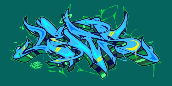 Abstract Palavra Permite Graffiti Estilo Fonte Lettering Vetor Ilustração —  Vetores de Stock