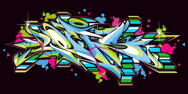 Abstract Palavra Permite Graffiti Estilo Fonte Lettering Vetor Ilustração —  Vetores de Stock