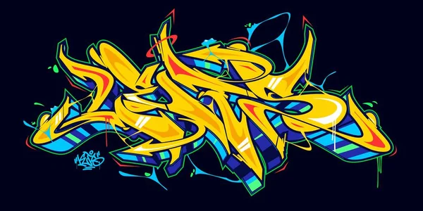 Abstract Palavra Permite Graffiti Estilo Fonte Lettering Vetor Ilustração —  Vetores de Stock