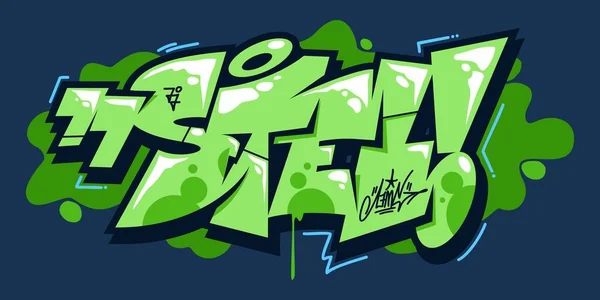 Abstract Word Laat Graffiti Style Font Lettering Vector Illustratie — Stockvector