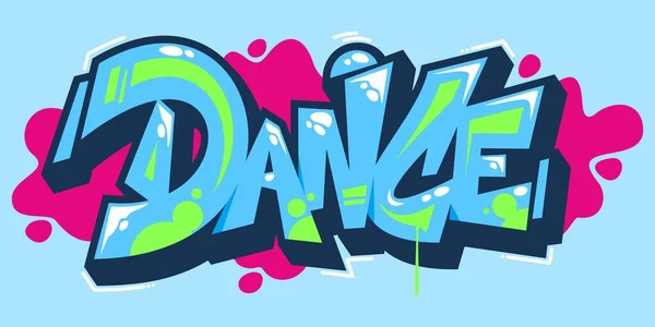 Streszczenie Word Dance Graffiti Style Czcionka Lettering Vector Illustration Art — Wektor stockowy