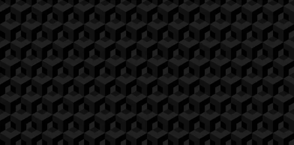 Dunkelschwarz nahtlose Muster Vektor Illustration Geometrische Hintergrundkunst — Stockvektor