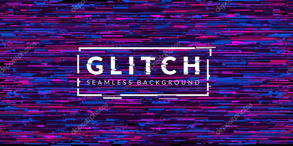 Cyber Glitch Abstract Seamless Pattern Vector Illustration Geometric Background Art. Vector illustration