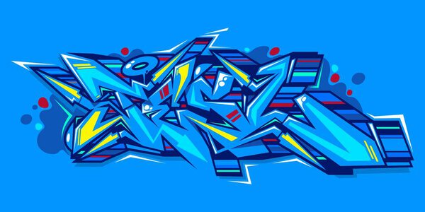 Абстрактное слово - это вектор графического искусства в стиле граффити