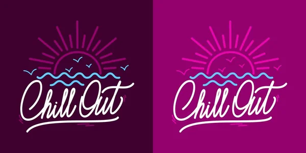 Abstrakte Handgeschriebene Kalligraphie Chill Out Vector Illustration Art Typografie Illustration — Stockvektor