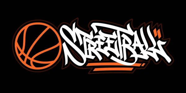 Soyut Hip Hop Hand Graffiti Style Word Street Ball Vector Illustration