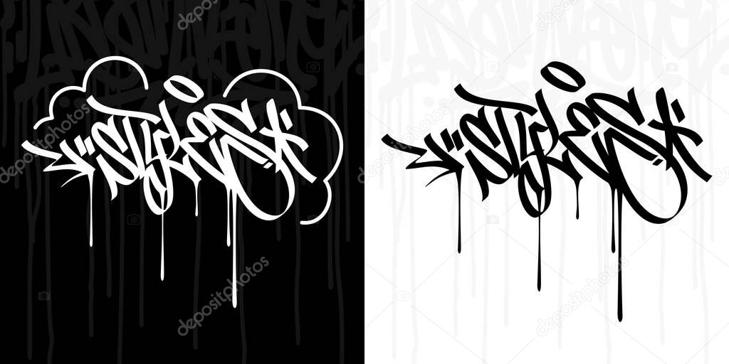 Abstract Hip Hop Hand Written Graffiti Style Word Styles Vector Illustration