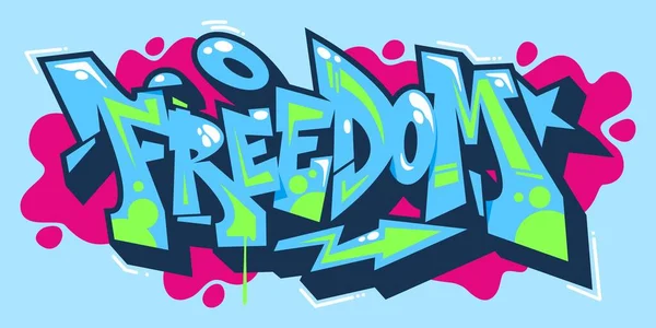 Streszczenie Wolność słowa Styl graffiti Czcionka Lettering Vector Illustration Art — Wektor stockowy