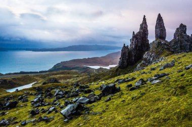 Old Man of Storr in Scotland, in the north, isle of Skye clipart