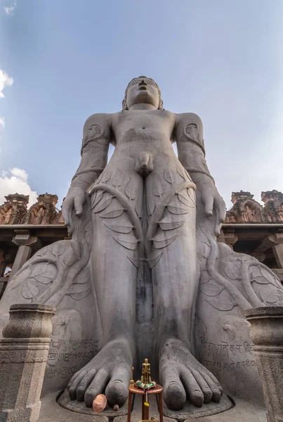 Shravanabelagola Karnataka India November 2013 Jain Tirth Gray Granite Giant — Stock Photo, Image