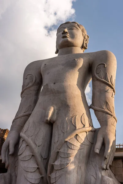 Shravanabelagola Karnataka 2013 자이나교 Tirth에서 화강암 Bhagwan 일몰에 측면에서 — 스톡 사진