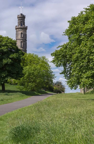 Edinburgh Scotland June 2012 Nelson Monument Calton Hill Captured Green — Stock Photo, Image