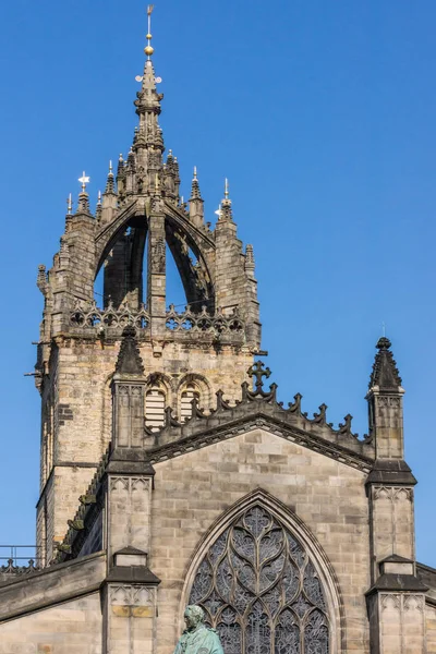 Edinburgh Schottland Juni 2012 Giles Cathedral Nahaufnahme Einer Gekrönten Turmspitze — Stockfoto