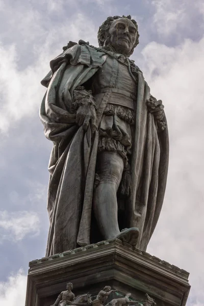 Edinburgh Scotland June 2012 Fish Eye Shot Statue Walter Montagu — Stock Photo, Image