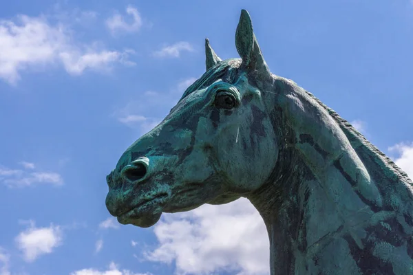 Edinburgh Skottland Storbritannien Juni 2012 Närbild Häst Statyn Kung Tom — Stockfoto