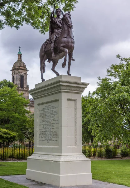 Glasgow Scotland June 2012 Prince William Iii Equestrian Bronze Statue — Stock Photo, Image