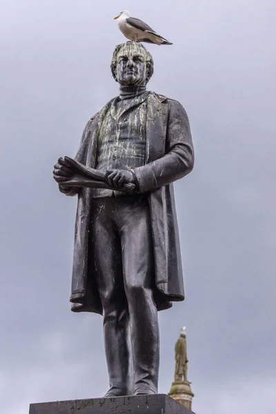 Glasgow Scotland June 2012 Closeup Black Bronze Robert Peel Statue — Stock Photo, Image