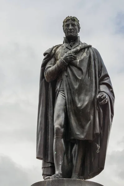 Glasgow Schotland Juni 2012 Close Van Zwarte Bronzen Standbeeld Van — Stockfoto