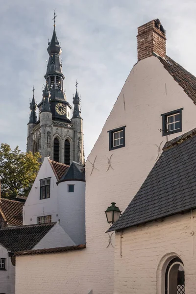 Kortrijk Vlaanderen België September 2018 Spits Van Notre Dame Kerk — Stockfoto