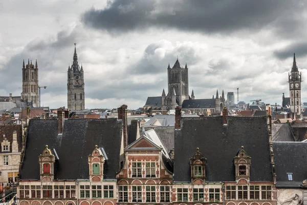 Gante Bélgica Septiembre 2018 Visto Desde Torre Del Castillo Gent — Foto de Stock