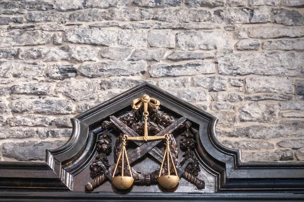 Gandawa Belgia Września 2018 Symbol Równowagi Jako Sprawiedliwości Jest Wymuszane — Zdjęcie stockowe