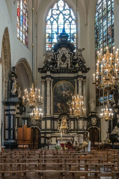 Βρυξέλλες Βέλγιο Σεπτεμβρίου 2018 Υψηλός Βωμός Του Καθεδρικού Ναού Των — Φωτογραφία Αρχείου
