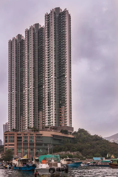 Hong Kong China Mai 2010 Sehr Hohes Hochhaus Hinter Blau — Stockfoto