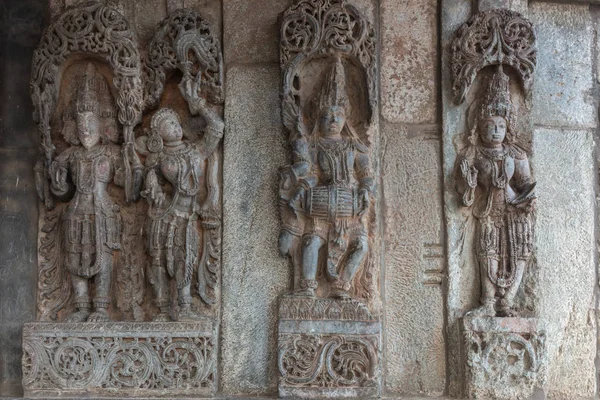 Belur Karnataka Indien November 2013 Chennakeshava Tempel Statuen Der Wand — Stockfoto