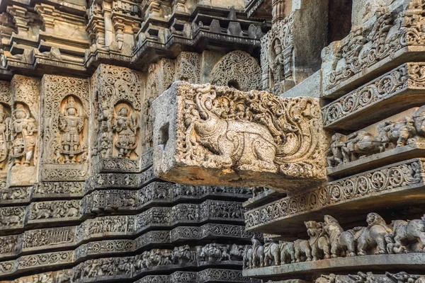 Halebidu Karnataka Indien November 2013 Hoysaleswara Tempel Von Shiva Stapel — Stockfoto