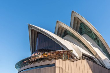 Sydney Opera House beyaz çatı yapısının detay, Avustralya.