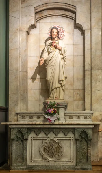 Estátua do Sagrado Coração na Igreja de Saint Patricks, Sydney Austrália . — Fotografia de Stock