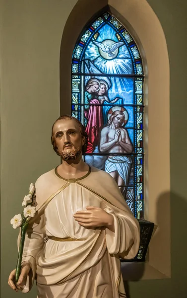 Statuia Sfântului Iosif din Biserica Sfântul Patricks, Sydney Australia . — Fotografie, imagine de stoc