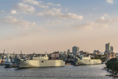 Kraliyet Avustralya Donanma Mirası Merkezi 'nde donanma gemileri, Sydney Aust