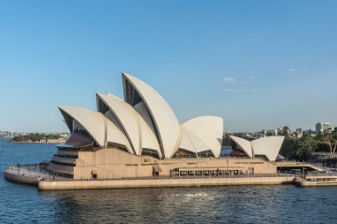 Sunset, Austra sırasında Sydney Opera House yan görünümü closeup