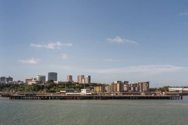 Darwin silueti güneyden körfezde görüldü, Avustralya.