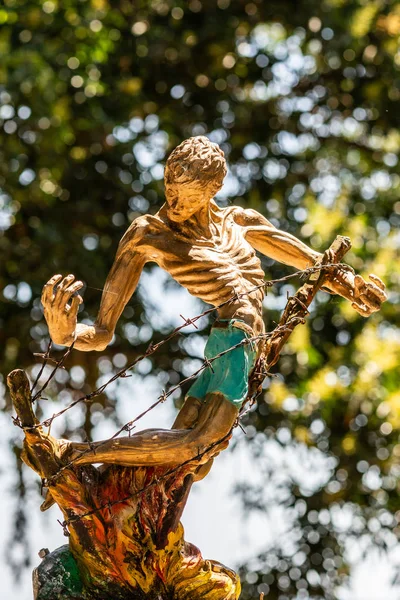 Primo piano del memoriale di guerra a Plaza Quartel a Puerto Princesa, Pal — Foto Stock