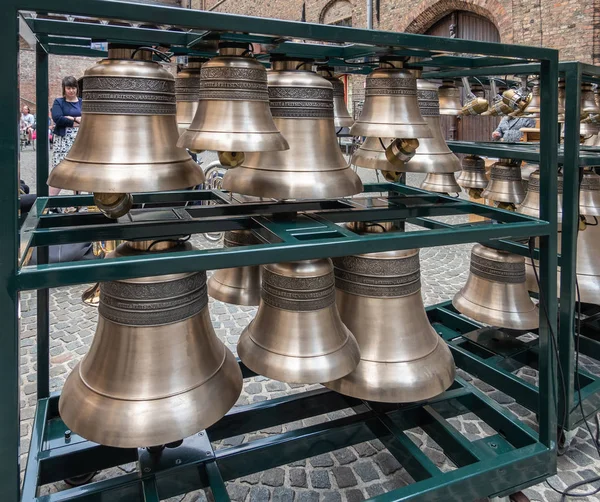 Larger selection of Petit and Fritsen bells of carillon in Bruge — Stock Photo, Image