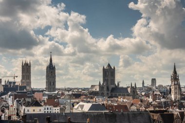 Altı kule Gent, Flanders, Belçika.
