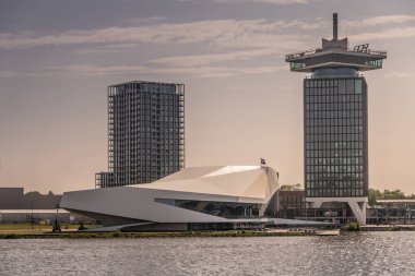 Eye Film Museum ve Amsterdam Lookout kulesi, Amsterdam Hollanda.