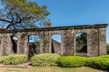 Bina kalıntıları Fort Santiago, Manila Filipinler duvarları vardır.