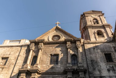 Cephe ve San Augustin Kilisesi kulesi, Manila Filipinler.