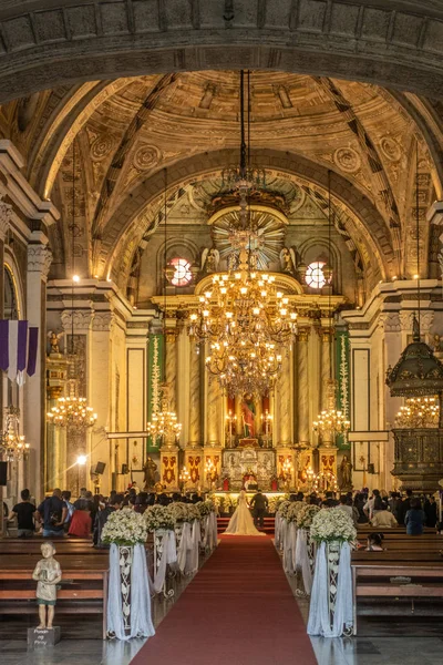 Nef et chœur de l'église San Augustin, Manille Philippines . — Photo