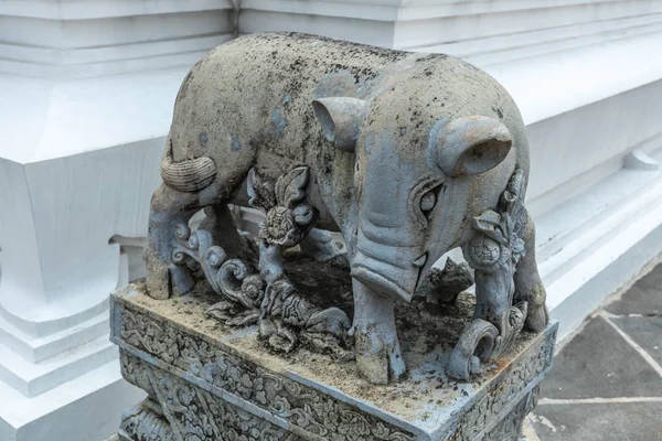 Statua di maiale al Tempio dell'Alba, Bangkok Thailandia . — Foto Stock