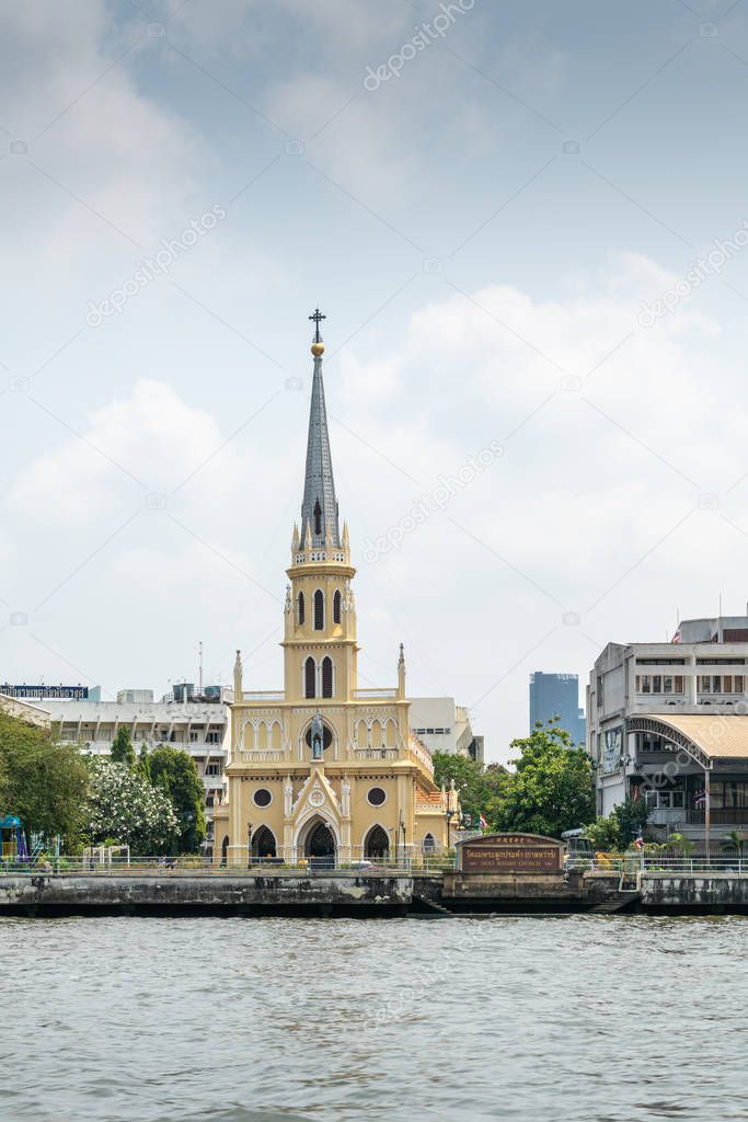 Holy Rosary Church along Chao Phraya River, Bangkok Thailand.